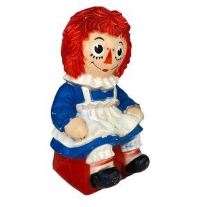 My Toy Co. Raggedy Ann Doll Coin Piggy Bank Bobbs Merrill Child Toy VIntage 1972
